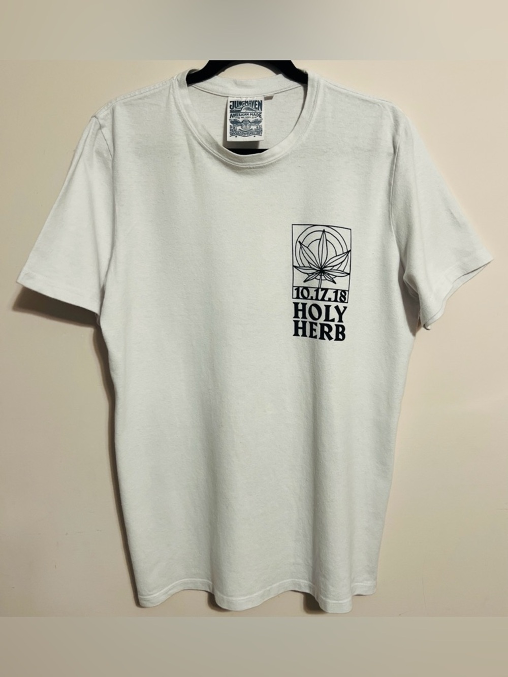 Jungmaven White Holy Herb Graphic Short Sleeve Tee